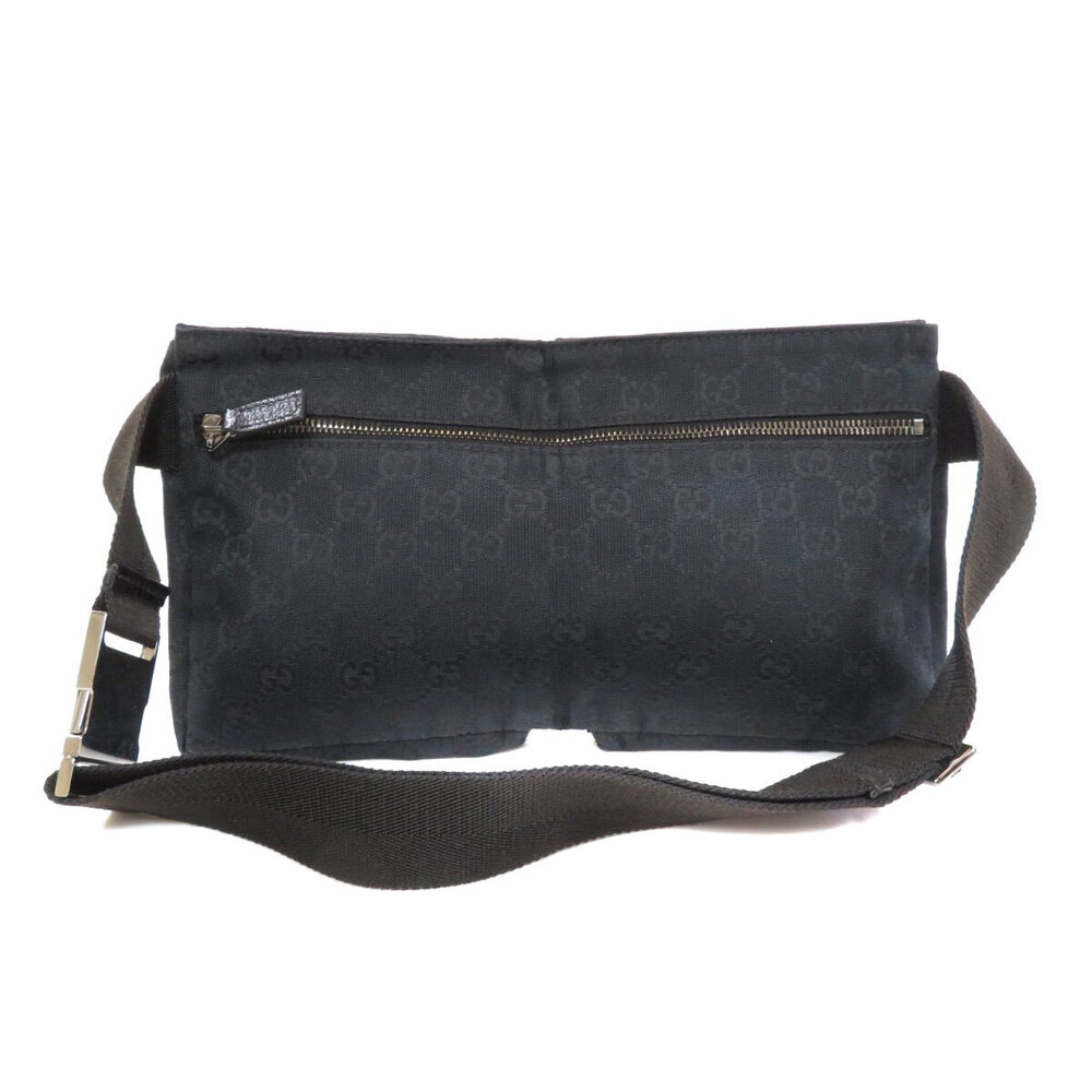 Gucci Hip Leather Bag Waist Belt Canvas GG Crossbody